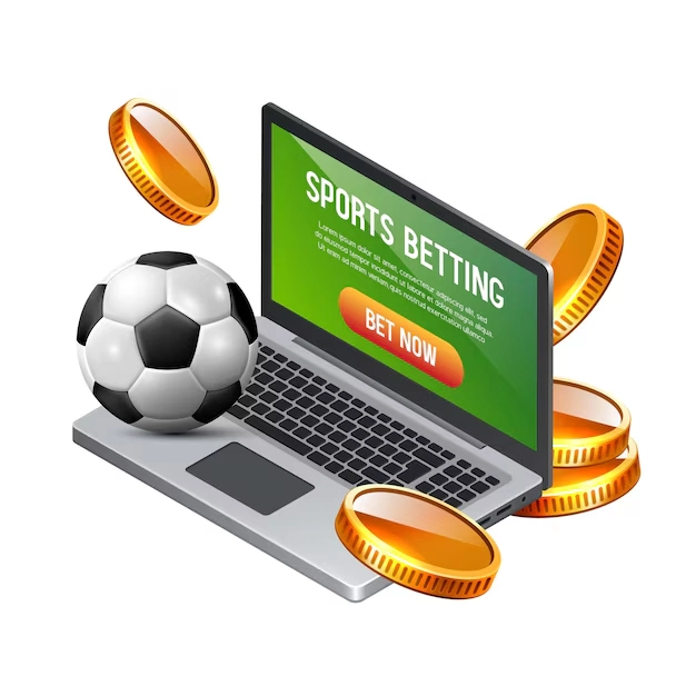 Sports betting 3d illustration laptop